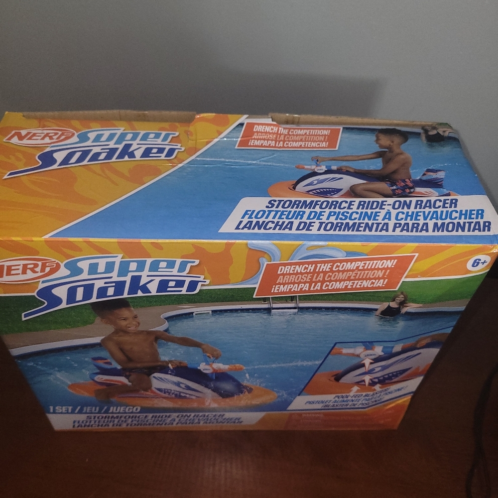 NERF Super Soaker Stormforce Ride-On Racer – Inflatable Pool Float - New - Picture 2 of 7